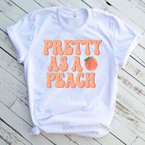 Pretty As A Peach Tee Graphic Short Sleeve T-Shirt
